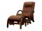 Massage rocking chair EGO TWIST EG2004 CHERRY Chocolate (TONY8) with pouffe